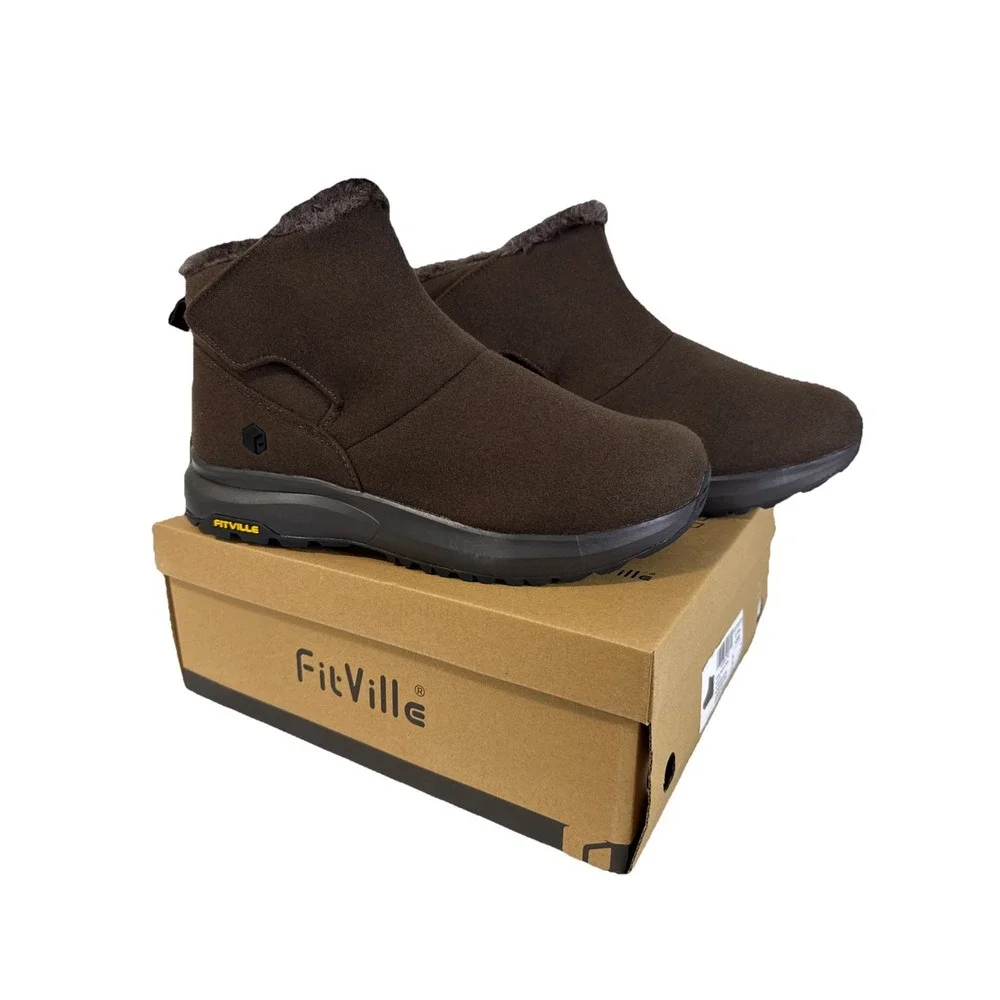 FitVille CozyCore Winter Boots V9 Dark Oak Men Size‎ 12EW